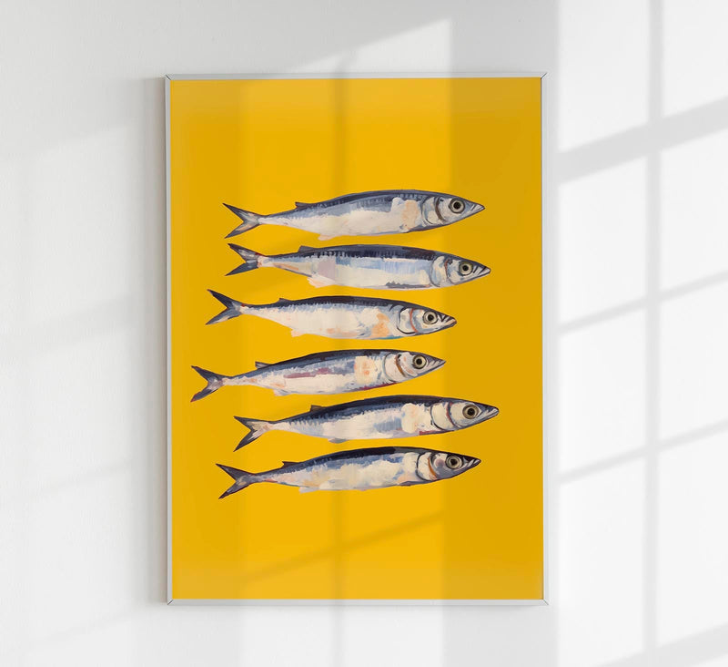The Yellow Sardines – Fine Art Print UV-beständig Modernes Design — Patroa Studio