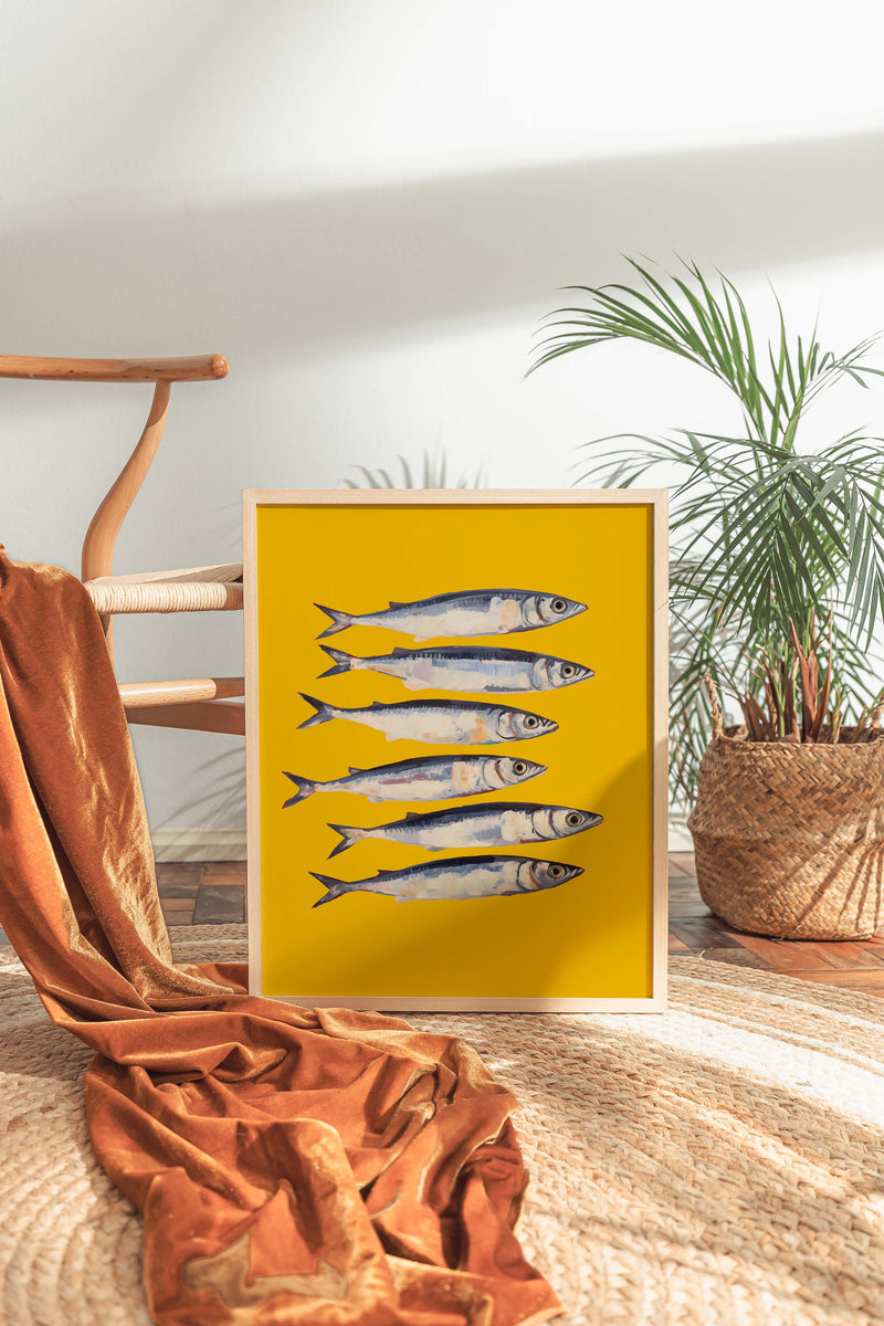 The Yellow Sardines – Fine Art Print UV-beständig Modernes Design — Ansicht 2