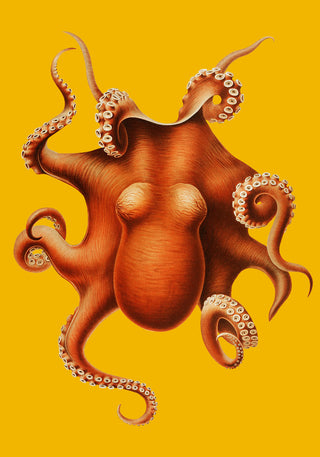 Yellow Octopus – Modern Art Poster | UV-beständig | Premium Kunstdruck aus Berlin