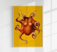 Yellow Octopus – Modern Art Poster | UV-beständig | Premium Kunstdruck aus Berlin — Ansicht 1