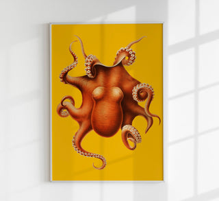 Yellow Octopus – Modern Art Poster | UV-beständig | Premium Kunstdruck aus Berlin