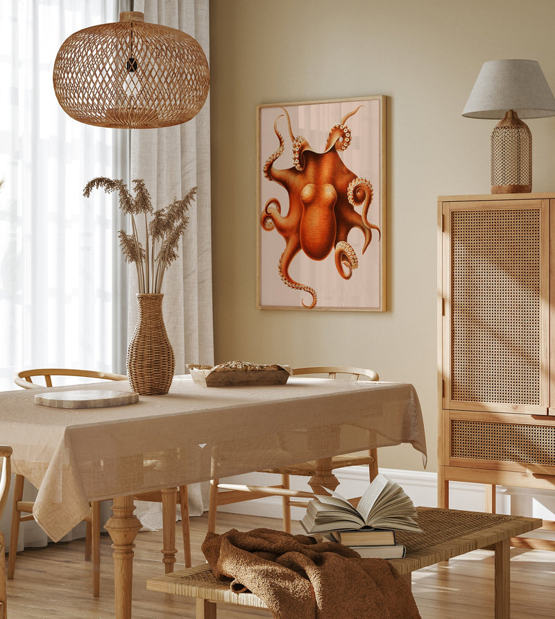 Octopus Art Poster – Moderne Tierillustration mit lebendigen Farben — Ansicht 2