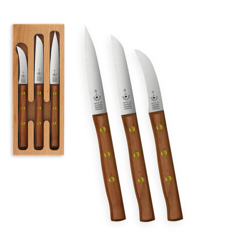 Zöppken Style 3er Messer-Set Solingen Echtholzgriffe — F. Herder Messer
