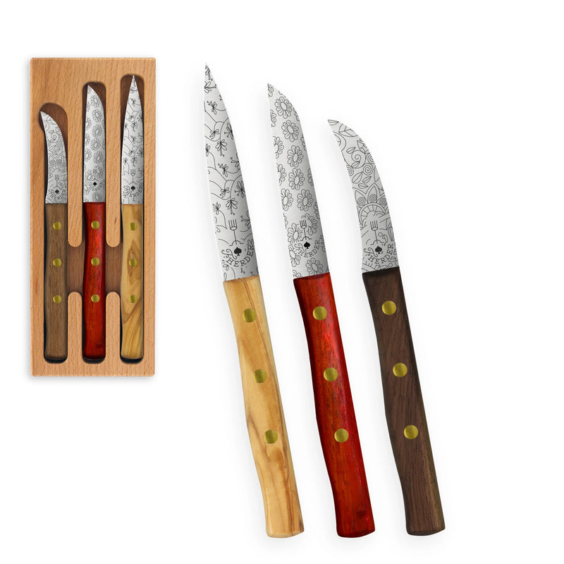 Zöppken Style 3er Messer-Set Solingen Echtholzgriffe — Ansicht 9