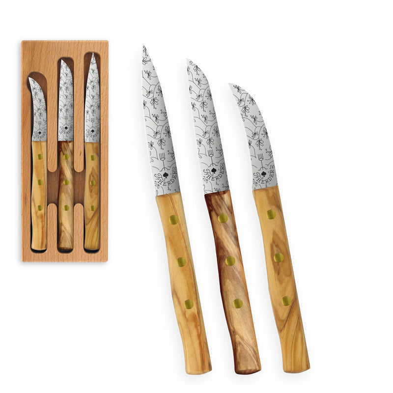 Zöppken Style 3er Messer-Set Solingen Echtholzgriffe — Ansicht 2
