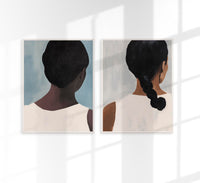 Embrace Set of 2 Prints – Kunstdrucke blau & braun — Ansicht 1