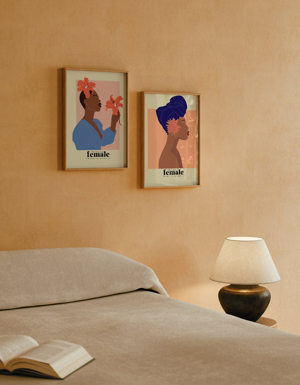 Female Is The Future Set of 2 Prints – Inspirational Wall Decor