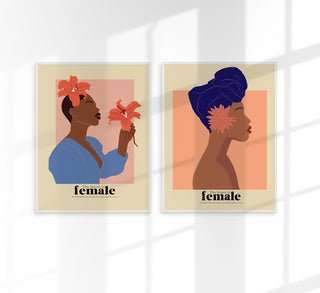 Set aus 2 Fine Art Prints oder Canvas mit feministischer Botschaft, Größen A3 und A2, frei präsentierbar und ungerahmt.
