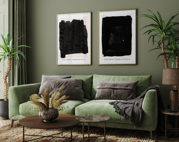 Abstract Set of 2 Prints – Minimal Set Fine Art Canvas Wall Art
