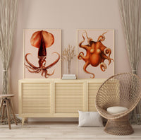 Beige Pulpo Squid Set of 2 Prints – Kunstdrucke handgefertigt Berlin — Ansicht 2