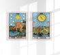 Tarot Set of 2 Prints – Handgedruckt Berlin