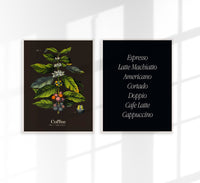 Coffee Dark Set of 2 Prints – Art Print Coffee Black & White — Ansicht 1