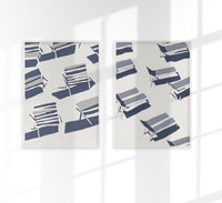 Beach Chairs and the Shadows – Set of 2 Prints Fine Art Paper or Canvas — Ansicht 1