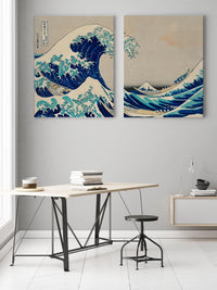 The Great Wave – Hokusai Diptych Fine Art Prints Set UV-beständig Galeriequalität — Ansicht 1