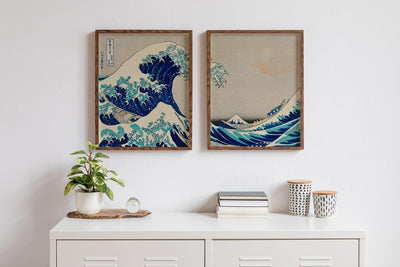 The Great Wave – Hokusai Diptych Fine Art Prints Set UV-beständig Galeriequalität