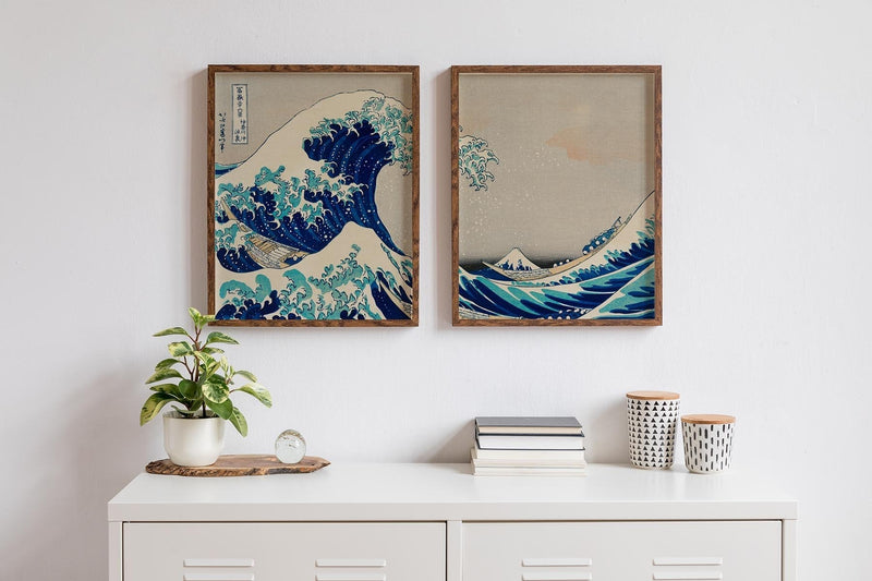 The Great Wave – Hokusai Diptych Fine Art Prints Set UV-beständig Galeriequalität — Ansicht 2