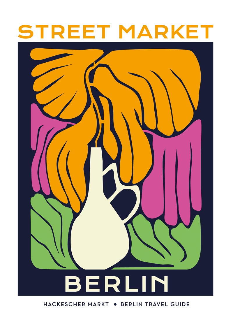 Berlin Street Market White Vase Graphic Art Poster – Fine Art Print A3–A0 — Ansicht 4