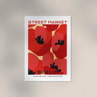 Berlin Street Market Poppy Flowers Graphic Art Poster – Fine Art Print — Ansicht 3