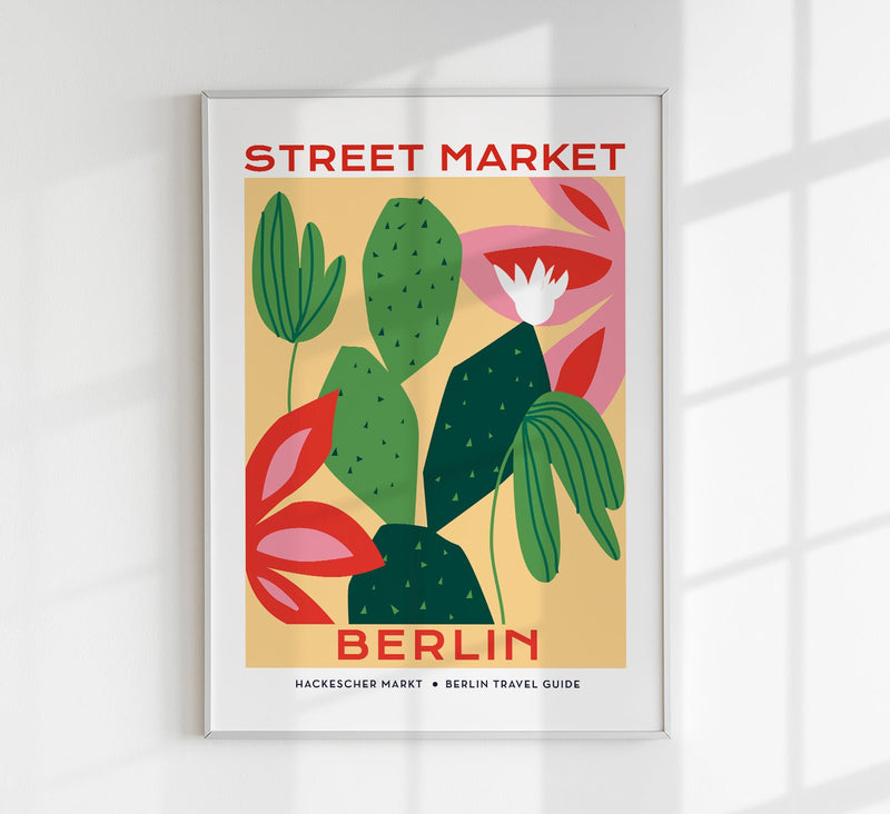 Berlin Street Market Cactus Graphic Art Poster – Fine Art Print Botanical Modern — Patroa Studio