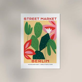 Berlin Street Market Cactus Graphic Art Poster – Fine Art Print | Botanisch | Modern