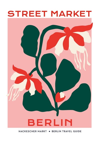 Berlin Street Market Lilly Flower Graphic Art Poster – Fine Art Print Botanisch