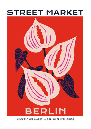 Berlin Street Market Anturius Flower Graphic Art Poster – Fine Art Print | Botanisch | Modern