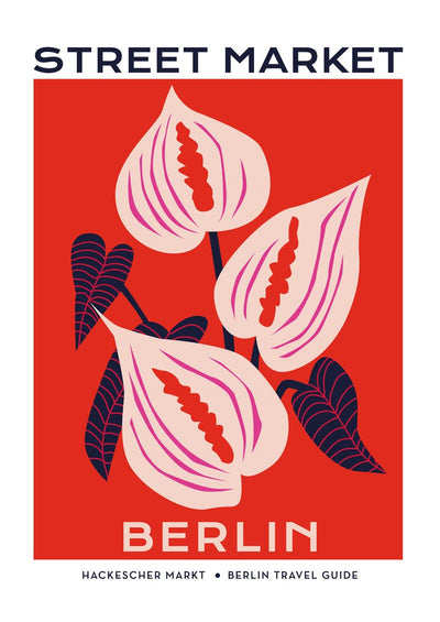 Berlin Street Market Anturius Flower Graphic Art Poster - Fine Art Print Botanical