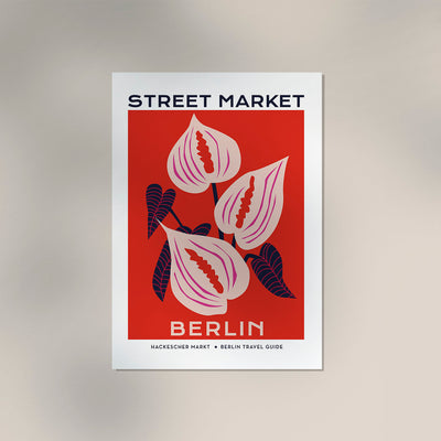 Berlin Street Market Anturius Flower Graphic Art Poster - Fine Art Print Botanical