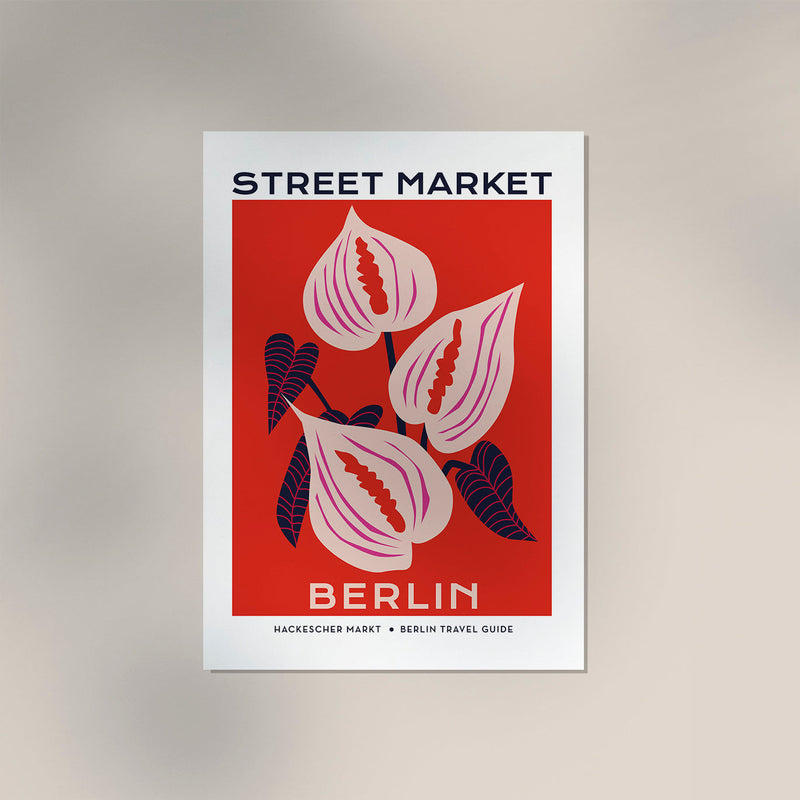 Berlin Street Market Anturius Flower Graphic Art Poster - Fine Art Print Botanical — Ansicht 3
