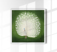 Green Peacock Japanese Squared Print – Fine Art Print UV-resistant — Ansicht 1