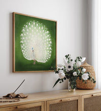 Green Peacock Japanese Squared Print – Fine Art Print UV-resistant — Ansicht 2