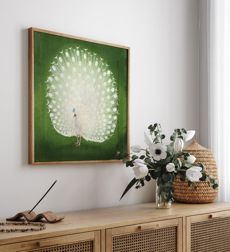 Green Peacock Japanese Squared Print – Fine Art Print UV-resistant — Ansicht 2