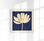White Leaf in Blue Squared Print – Fine Art Poster Patroa Studio