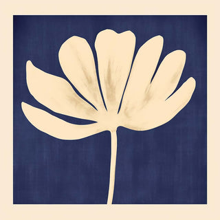 White Leaf in Blue Squared Print – Fine Art Print | Modernes Design | Geometrische Kunst