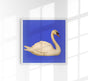 White Swan in Cyan Squared Print – Fine Art Print Patroa Studio