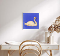 White Swan in Cyan Squared Print – Fine Art Print Patroa Studio — Ansicht 2