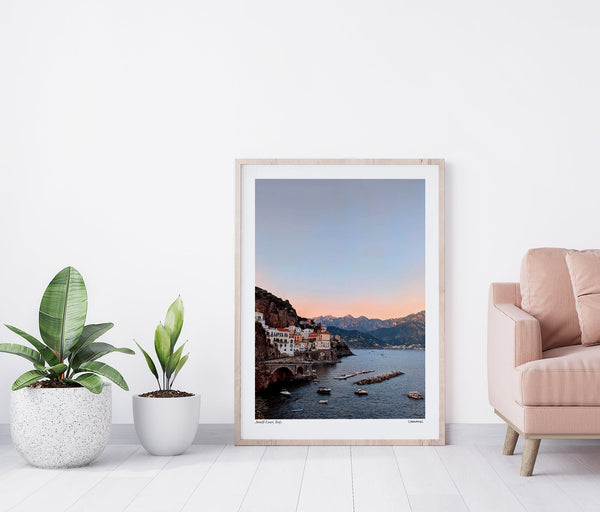Sunset Amalfi Coast Poster by Cannanas – Kunstdruck auf Archivpapier