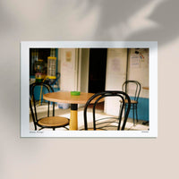 Chairs in a bar Alentejo, Portugal Poster by Cannanas – Art Print — Ansicht 3