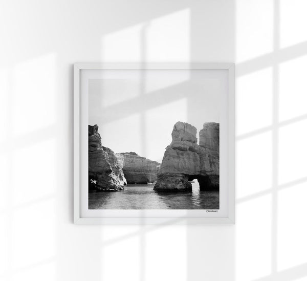 Greek view B&W by Cannanas – Black and White Art Print
