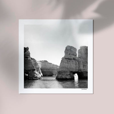 Greek view B&W by Cannanas – Black and White Art Print