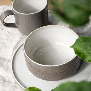 Schüssel Ddoria – Steingut | Granit Grau | Handgemacht & robust