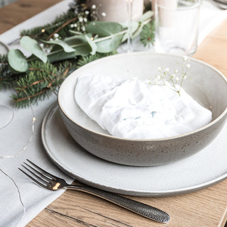 Ddoria Steingut-Komplettset – Granit Grau | Handgemacht & robust