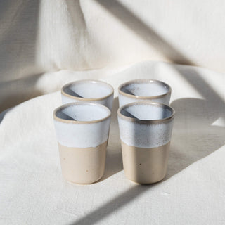 Aalina Komplett-Set – Steingut | Handgefertigt | Beige-Weiß