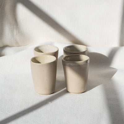 Frühstücksset Eelina Steingut handgefertigt Beige – 6, 12, 18 oder 24-teilig