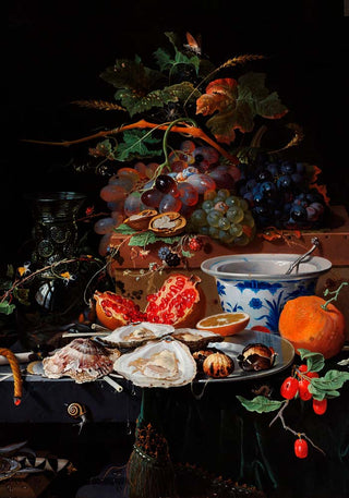 Fruits and Oysters by Abraham Mignon Botanical Poster – Barockes Stillleben | Fine Art Print | Canvas
