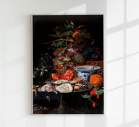 Fruits and Oysters by Abraham Mignon Botanical Poster – Barockes Stillleben Fine Art Print — Ansicht 1