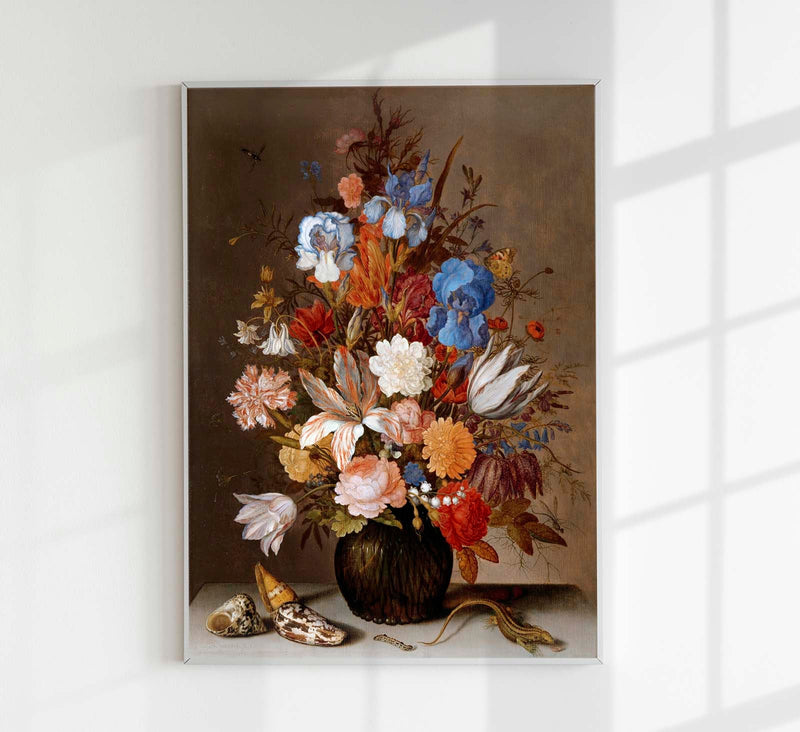 Still Life with Flowers by Balthasar van der Ast – Fine Art Print UV-beständig Atelierdruck — Patroa Studio