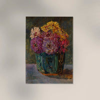Still Life with Zinnias in a Green Jar – Botanical Poster by Floris Verster | UV-resistant | Premium Art Print — Ansicht 3