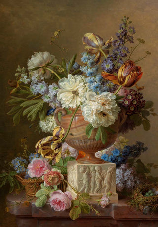 Stillleben mit Alabastervase – Kunstdruck | Botanisch | Archivqualität