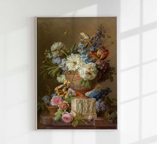 Stillleben mit Alabastervase – Kunstdruck | Botanisch | Archivqualität